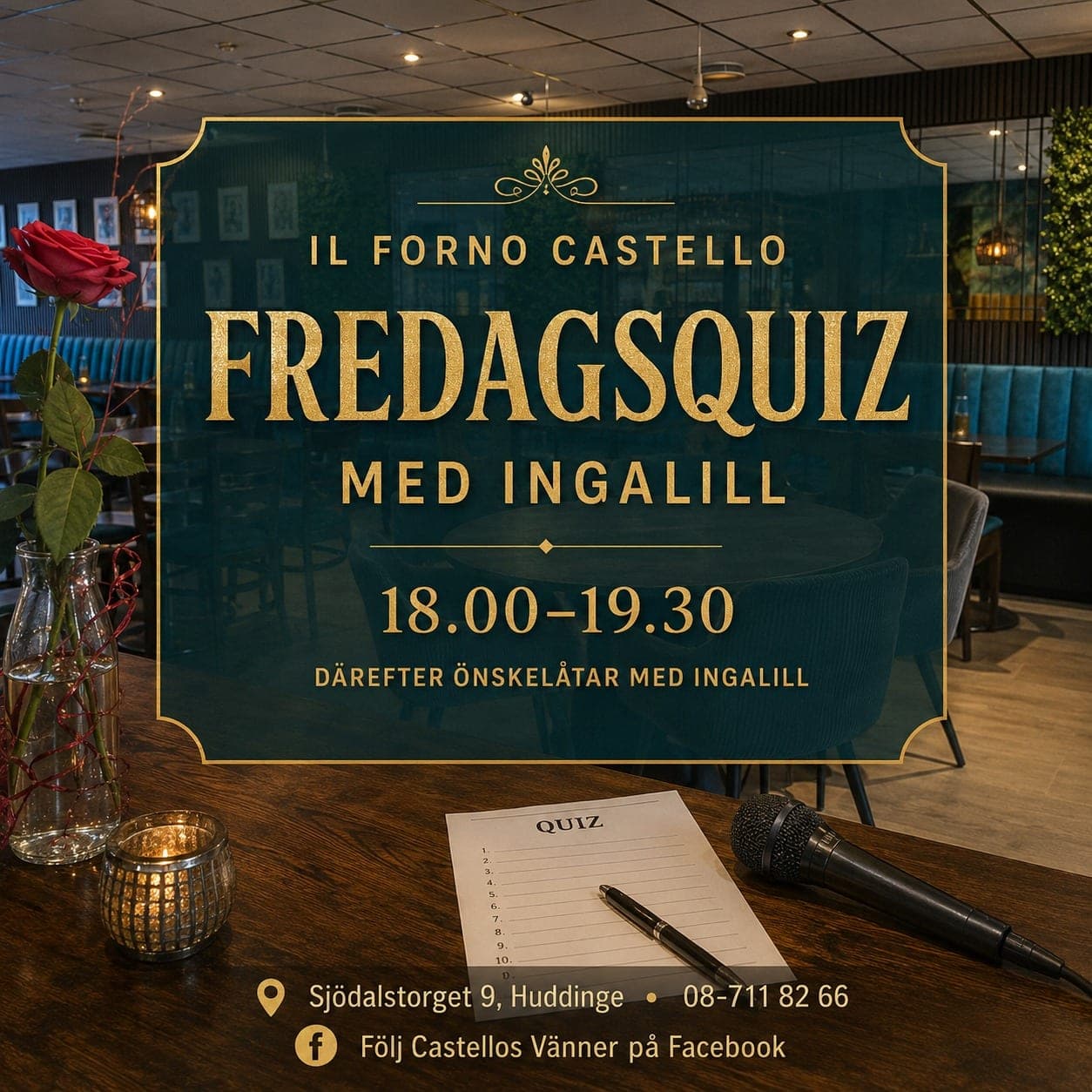 Fredagsquiz med Ingalill, 18.00 till 19.30