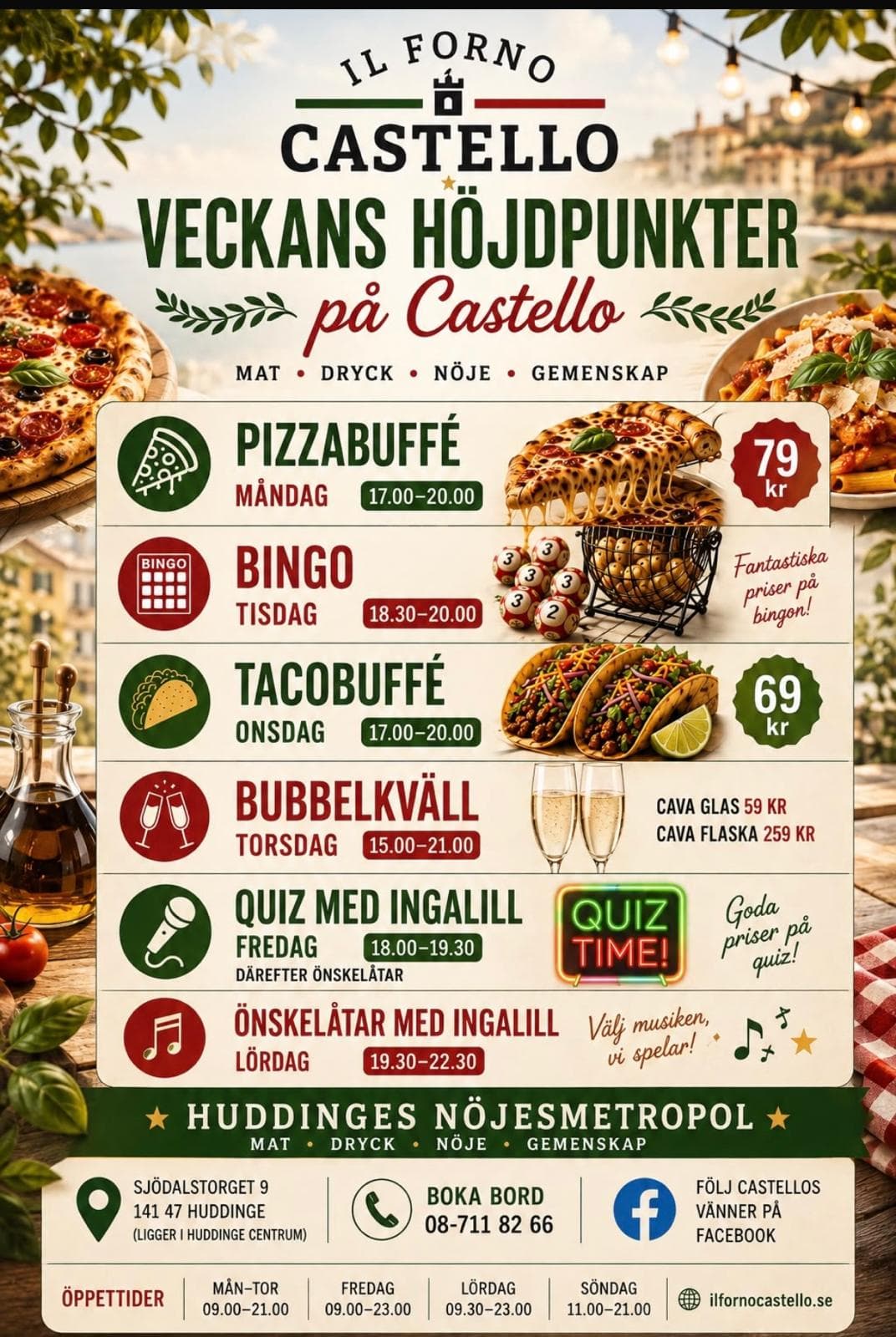 Tacobuffé varje onsdag, 69 kronor